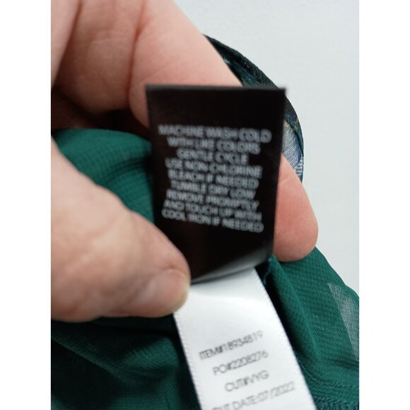 Torrid BOHO Top Size 2X Green Plaid Chiffon Ruffle Long Sleeve Peplum Crop - Picture 7 of 11